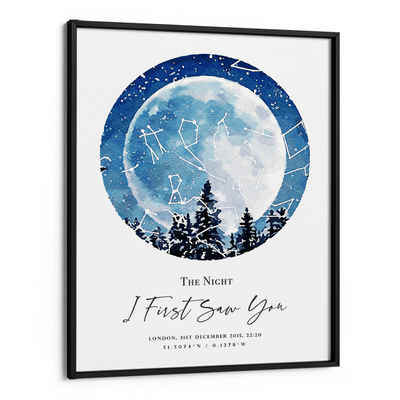 Custom Star Map - Winter Nook At You Matte Paper Black Frame