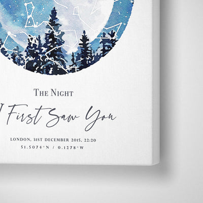 Custom Star Map - Winter Nook At You Canvas Gallery Wrap
