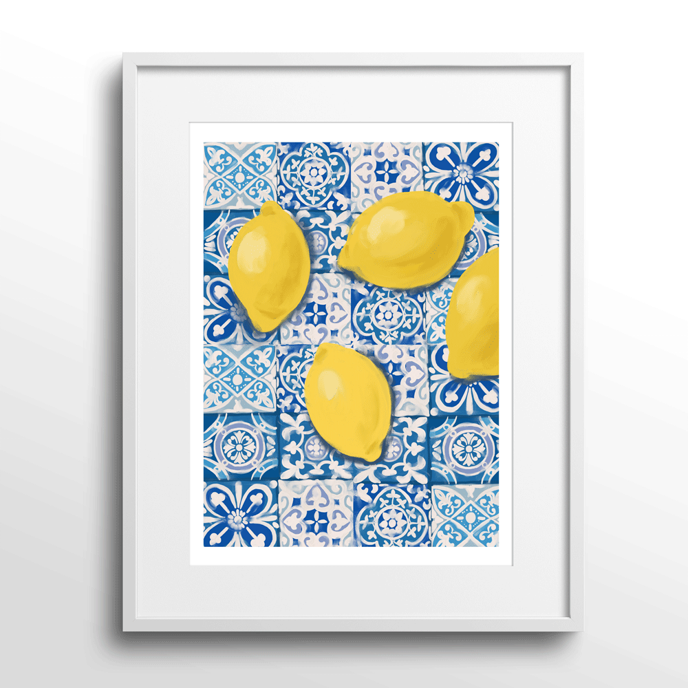 Moroccan Lemons Nook At You Matte Paper White Frame With Mount