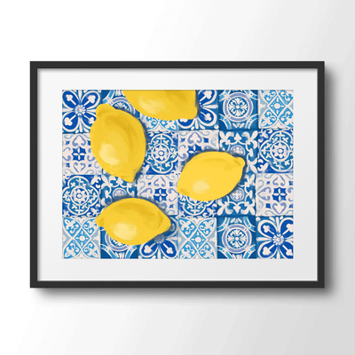 Moroccan Lemons - Horizontal Nook At You Matte Paper Black Frame With Mount