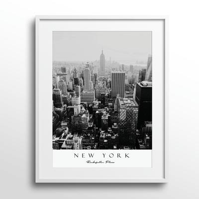 New York Nook At You Matte Paper White Frame With Mount