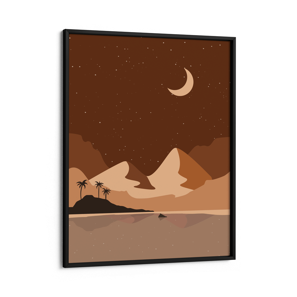 Island At Night Nook At You Matte Paper Black Frame