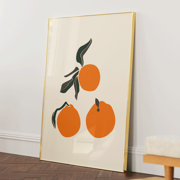 Oranges Nook At You Matte Paper Gold Metal Frame