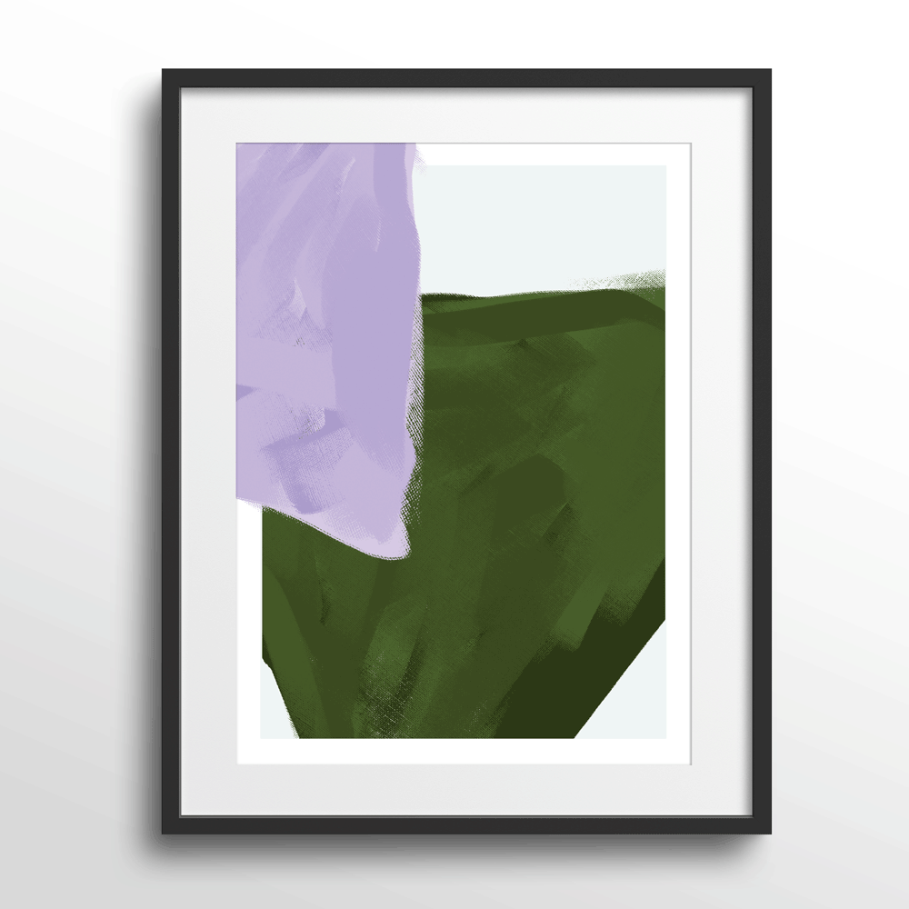 Abstract Verdant Nook At You Matte Paper Black Frame With Mount