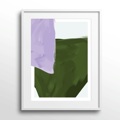Abstract Verdant Nook At You Matte Paper White Frame With Mount