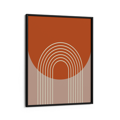 Burnt Orange Geometric Nook At You Matte Paper Black Frame