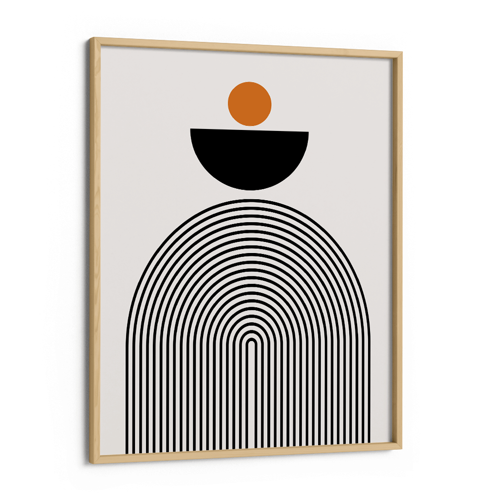 GEOMETRIC SEMICIRCLE III Abstract Painting-Wooden Frame-Nook At You