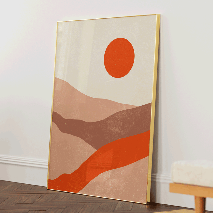 Over The Bohorizon Nook At You Matte Paper Gold Metal Frame