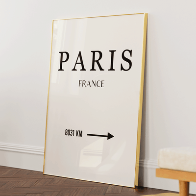Paris - This Way (Non-Customized) Nook At You Matte Paper Gold Metal Frame