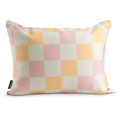 Peach Checkered Cushion Cover Nook At You  