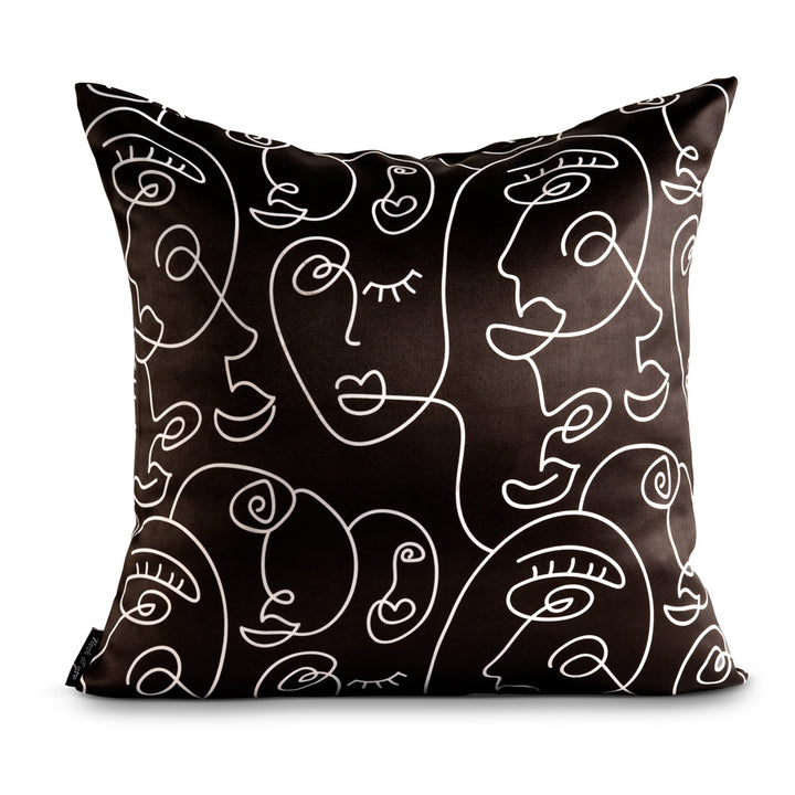 Line Art Satin Cushion Cover Nook At You  
