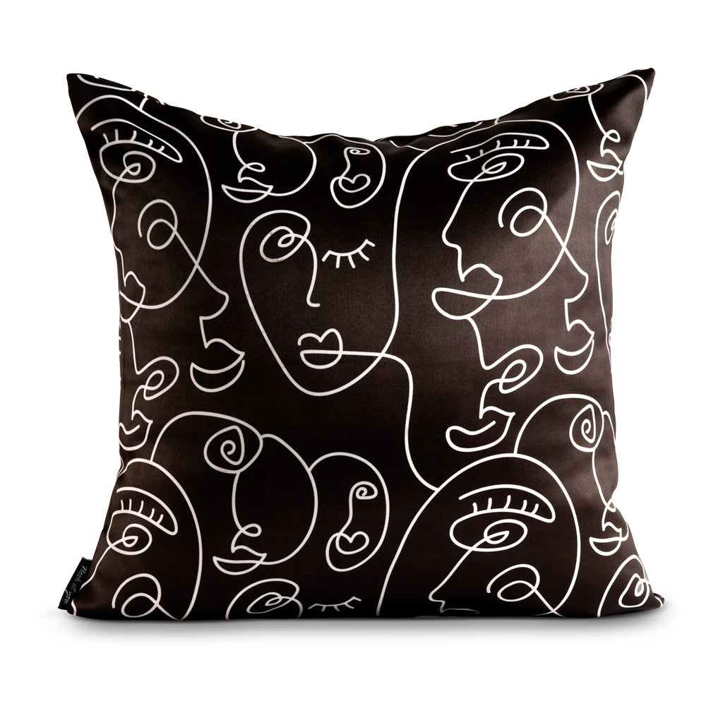 Line Art Satin Cushion Cover Nook At You  