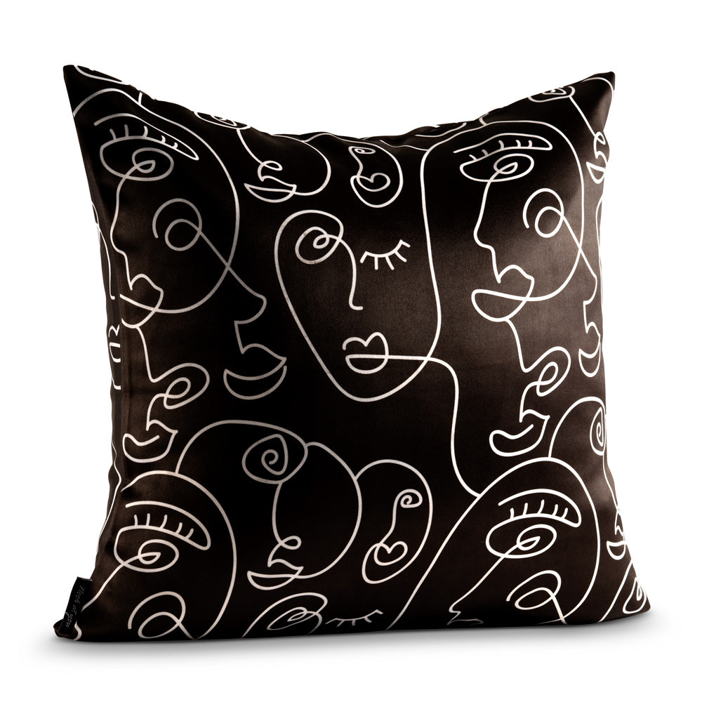 Line Art Satin Cushion Cover Nook At You  