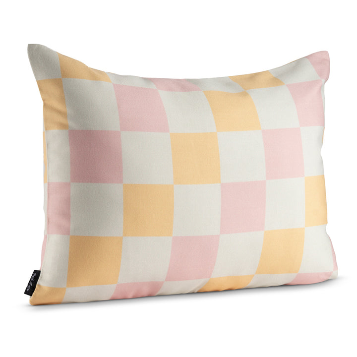 Peach Checkered Cushion Cover Nook At You  