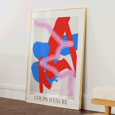 Pink Strokes Nook At You Matte Paper Gold Metal Frame
