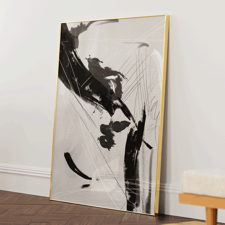 Protest Abstract Wall Art-Gold Metal Frame-Nook At You