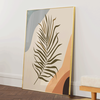 Palm Leaf Nook At You Matte Paper Gold Metal Frame