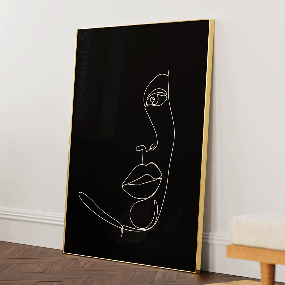 Partial - Black Nook At You Matte Paper Gold Metal Frame