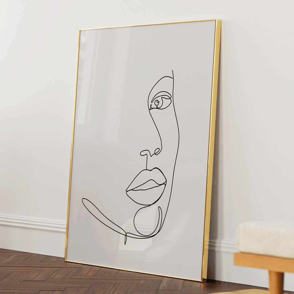 Partial - White Nook At You Matte Paper Gold Metal Frame