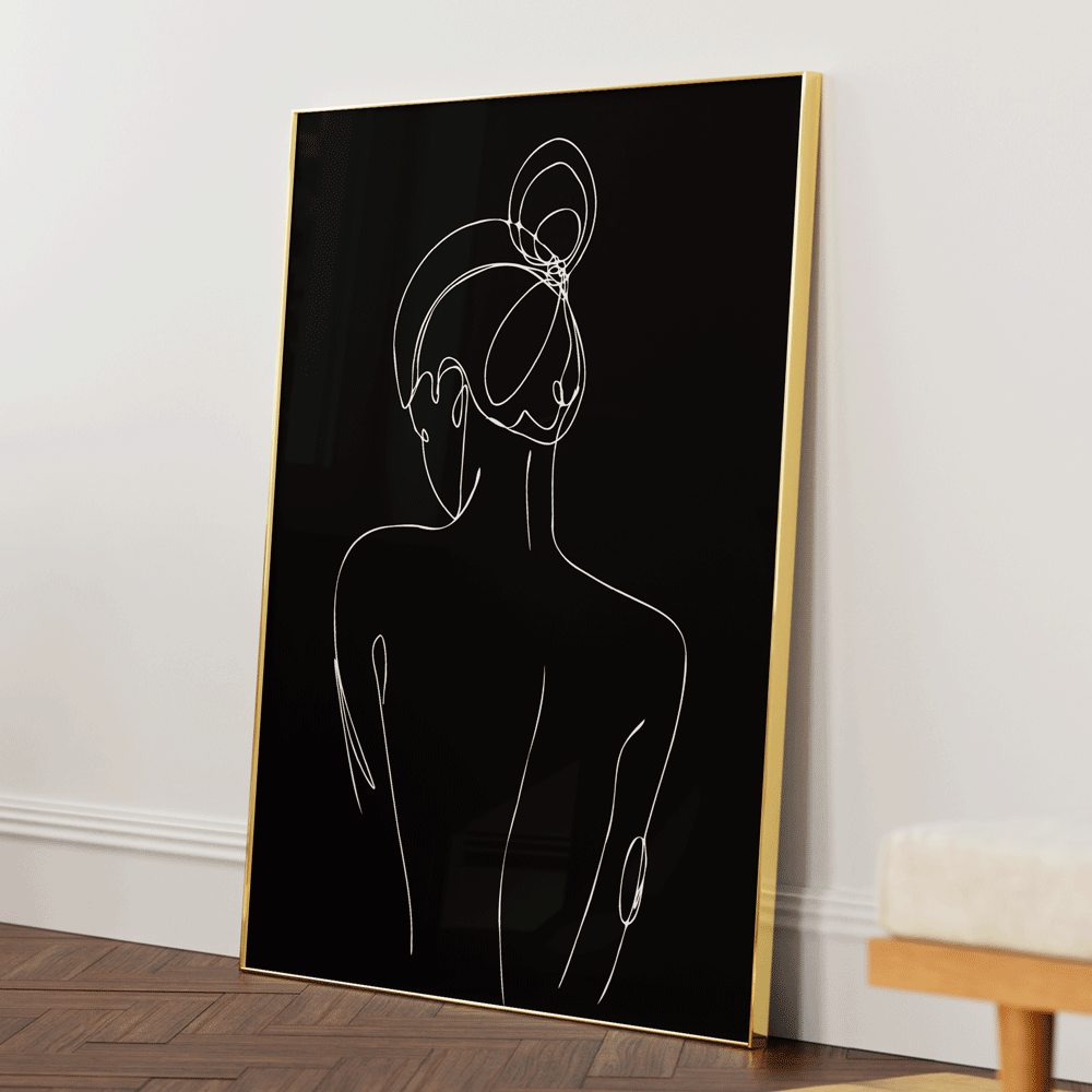 Perspective - Black Nook At You Matte Paper Gold Metal Frame
