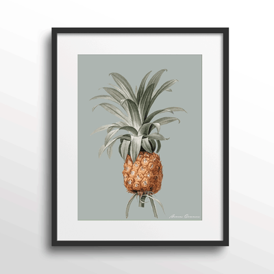 Vintage Pineapple Nook At You Matte Paper Black Frame With Mount