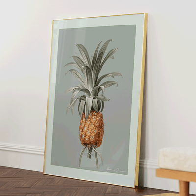 Vintage Pineapple Nook At You Matte Paper Gold Metal Frame