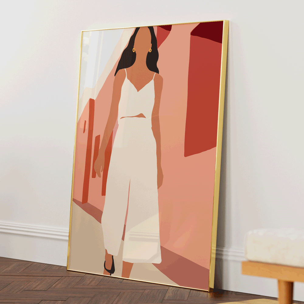 Queen Nook At You Matte Paper Gold Metal Frame