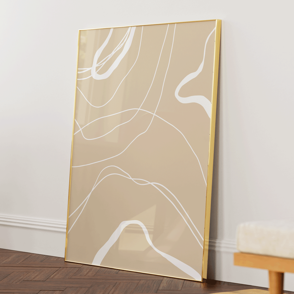 Riddle Abstract Painting-Gold Metal Frame-Nook At You