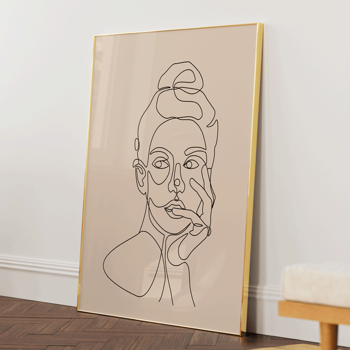 Reflection - Beige Nook At You Matte Paper Gold Metal Frame