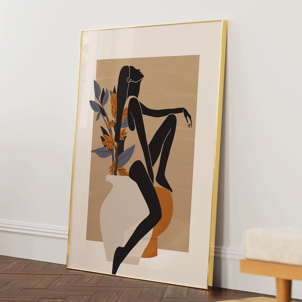 Reflection Nook At You Matte Paper Gold Metal Frame