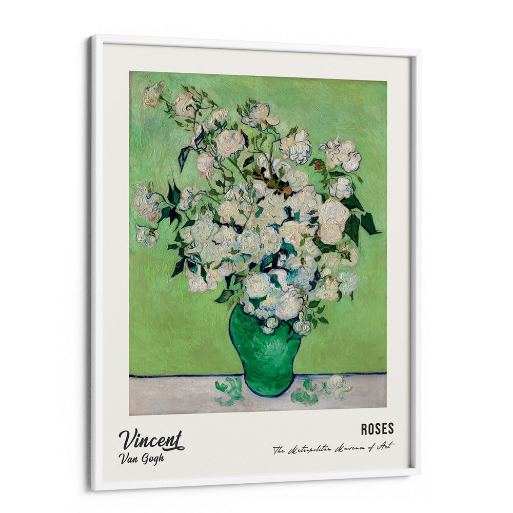 Vincent Van Gogh - Roses (1890) Nook At You Matte Paper White Frame