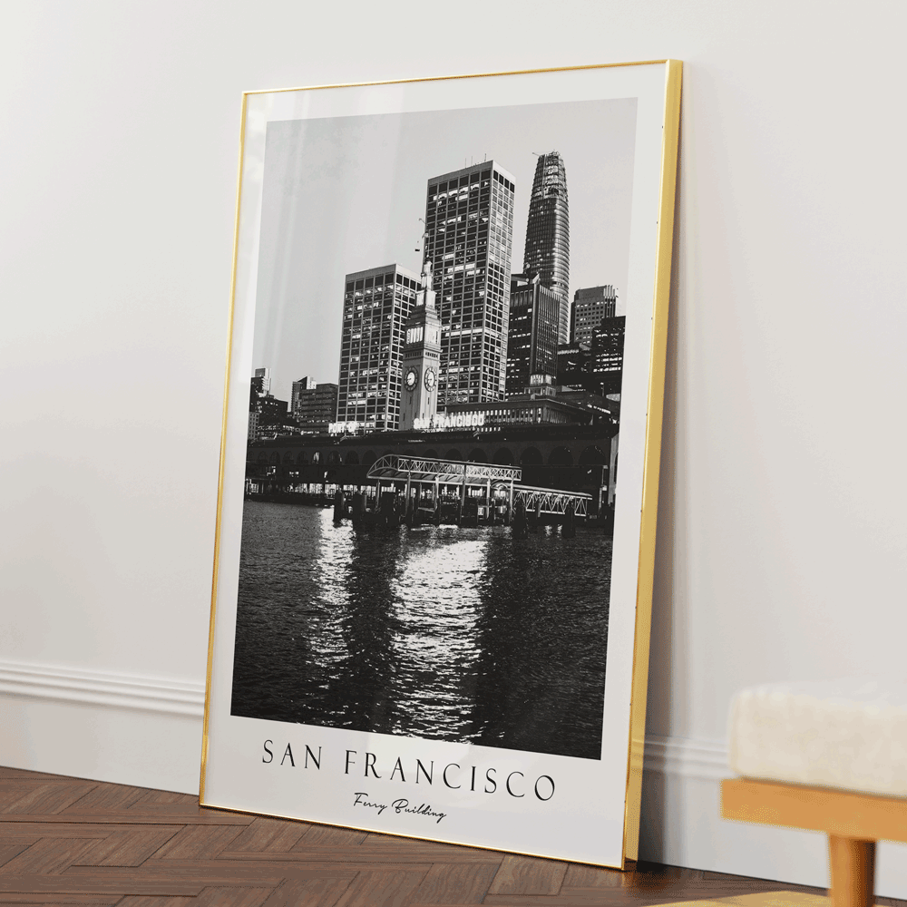 San Francisco Nook At You Matte Paper Gold Metal Frame