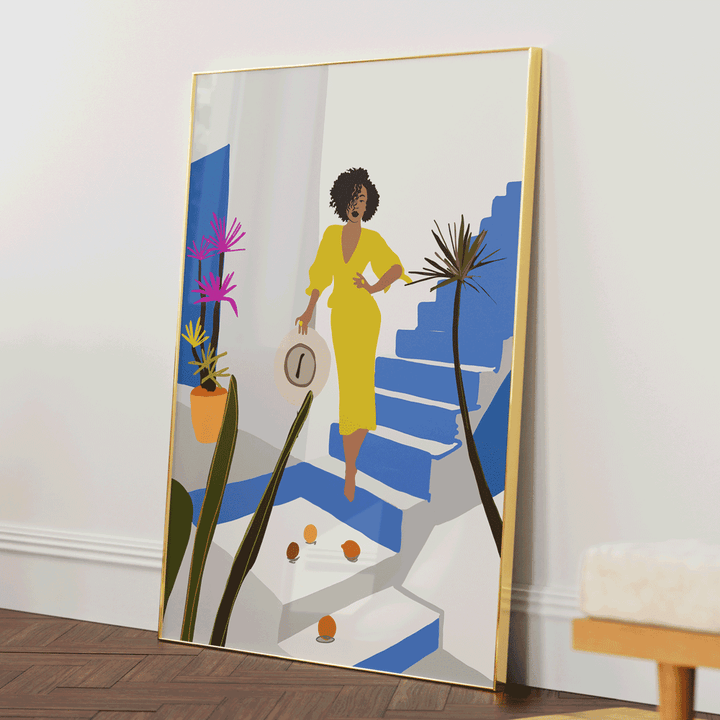 Santorini Love Nook At You Matte Paper Gold Metal Frame