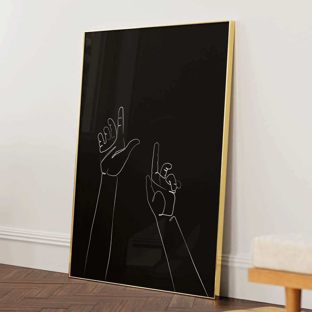 Silent Stretch - Black Nook At You Matte Paper Gold Metal Frame
