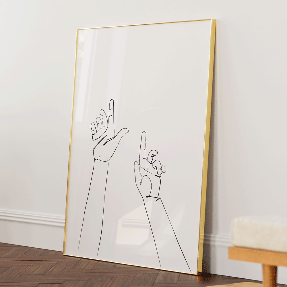 Silent Stretch - White Nook At You Matte Paper Gold Metal Frame