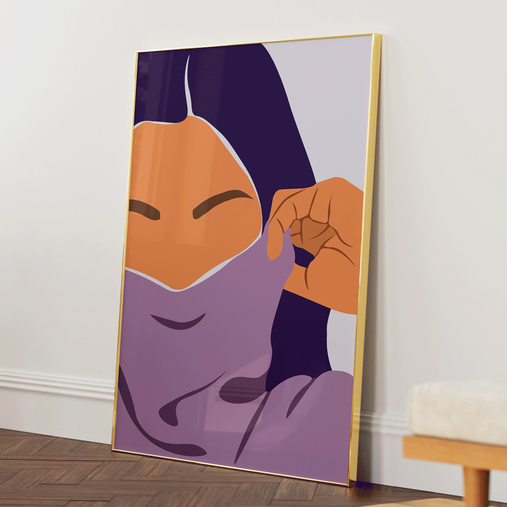 Sweater Weather (Lilac) Nook At You Matte Paper Gold Metal Frame