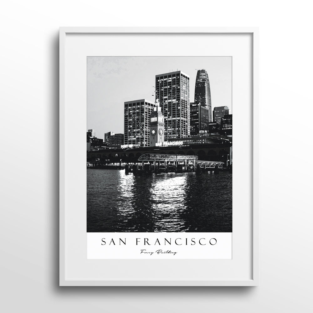 San Francisco Nook At You Matte Paper White Frame With Mount