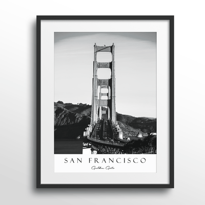 San Francisco - Golden Gate Nook At You Matte Paper Black Frame With Mount