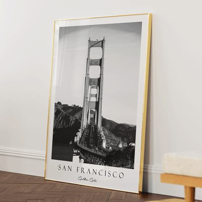 San Francisco - Golden Gate Nook At You Matte Paper Gold Metal Frame