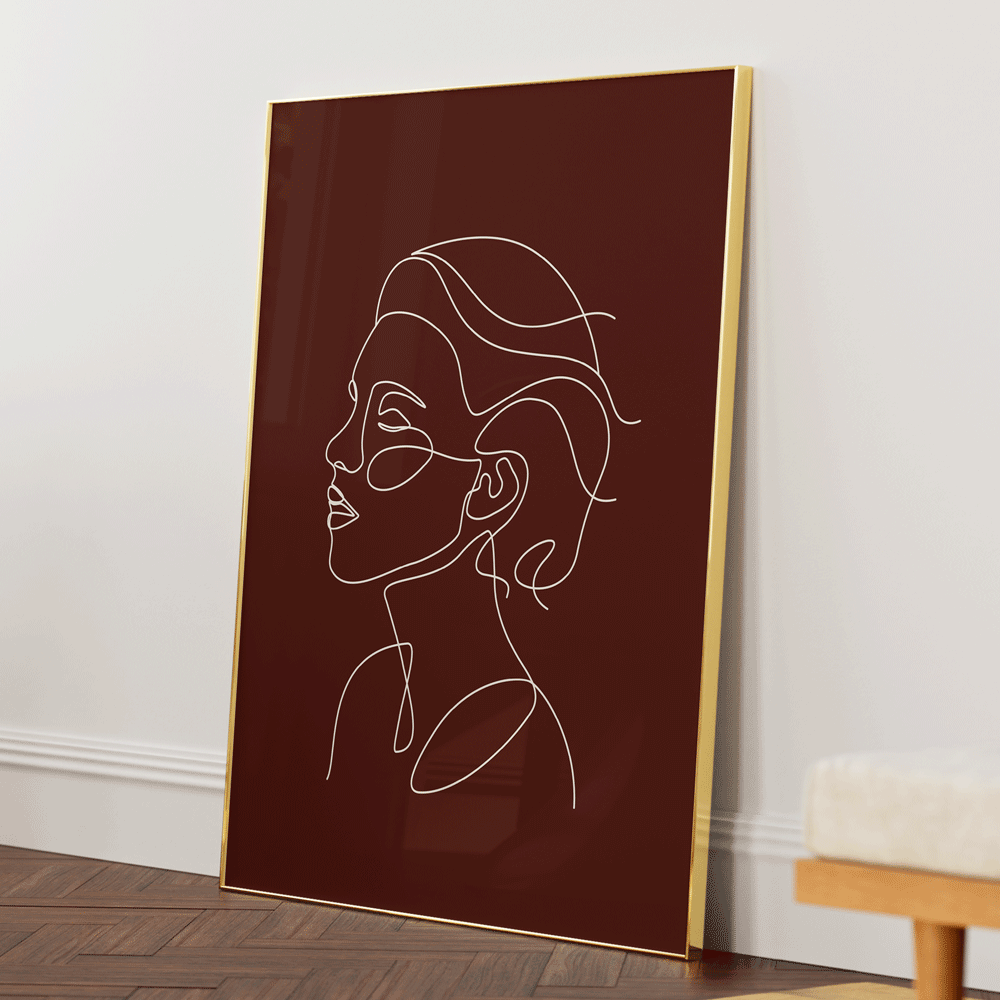 Song - Brown Nook At You Matte Paper Gold Metal Frame