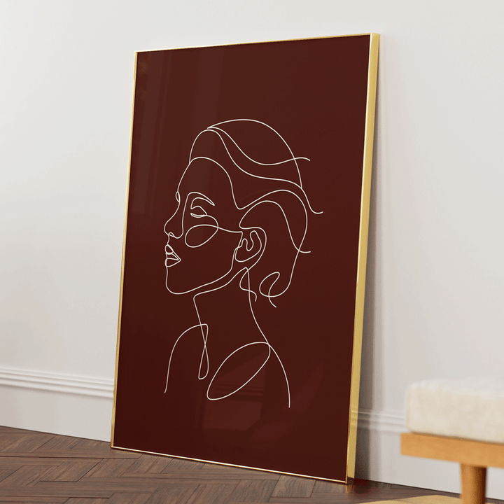 Song - Brown Nook At You Matte Paper Gold Metal Frame