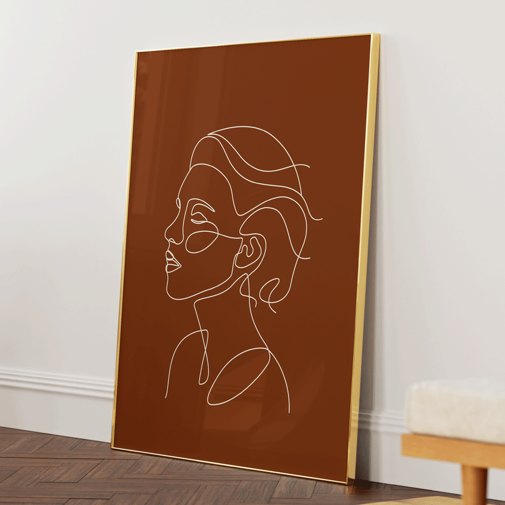 Song - Burnt Orange Nook At You Matte Paper Gold Metal Frame