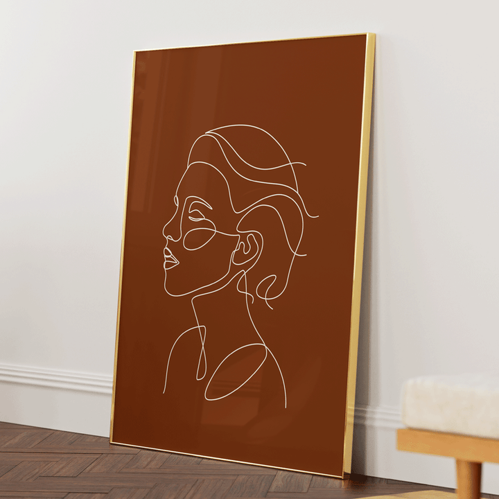 Song - Burnt Orange Nook At You Matte Paper Gold Metal Frame