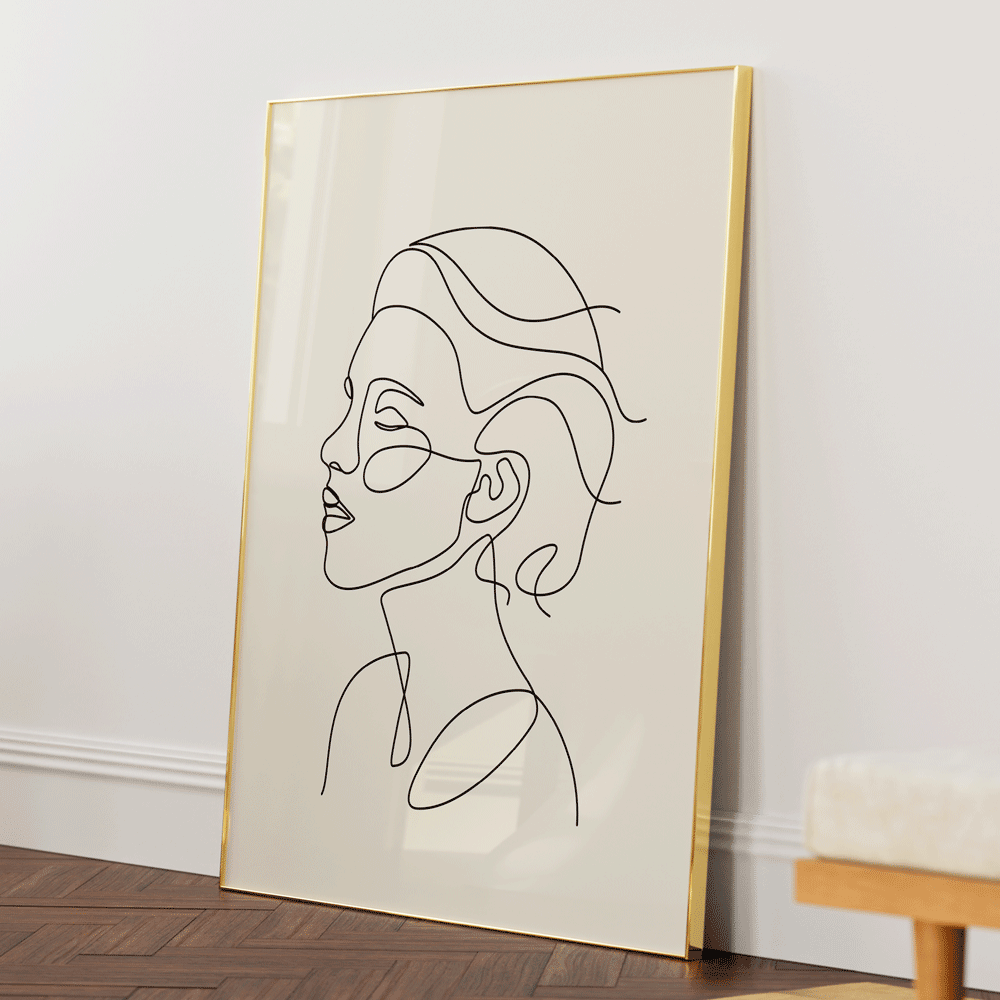 Song - White Nook At You Matte Paper Gold Metal Frame