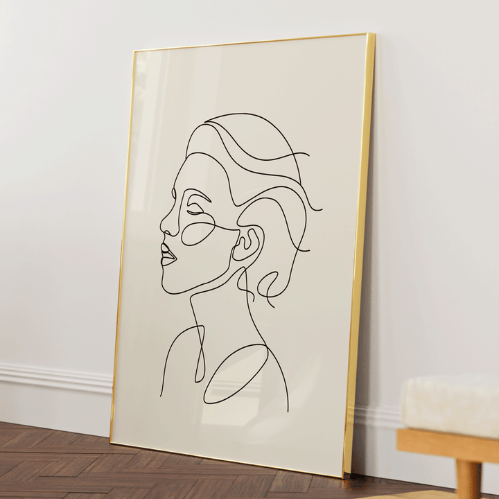Song - White Nook At You Matte Paper Gold Metal Frame