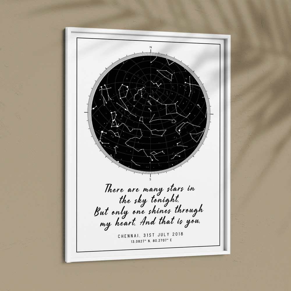 Custom Star Map - Black - Modern Nook At You  