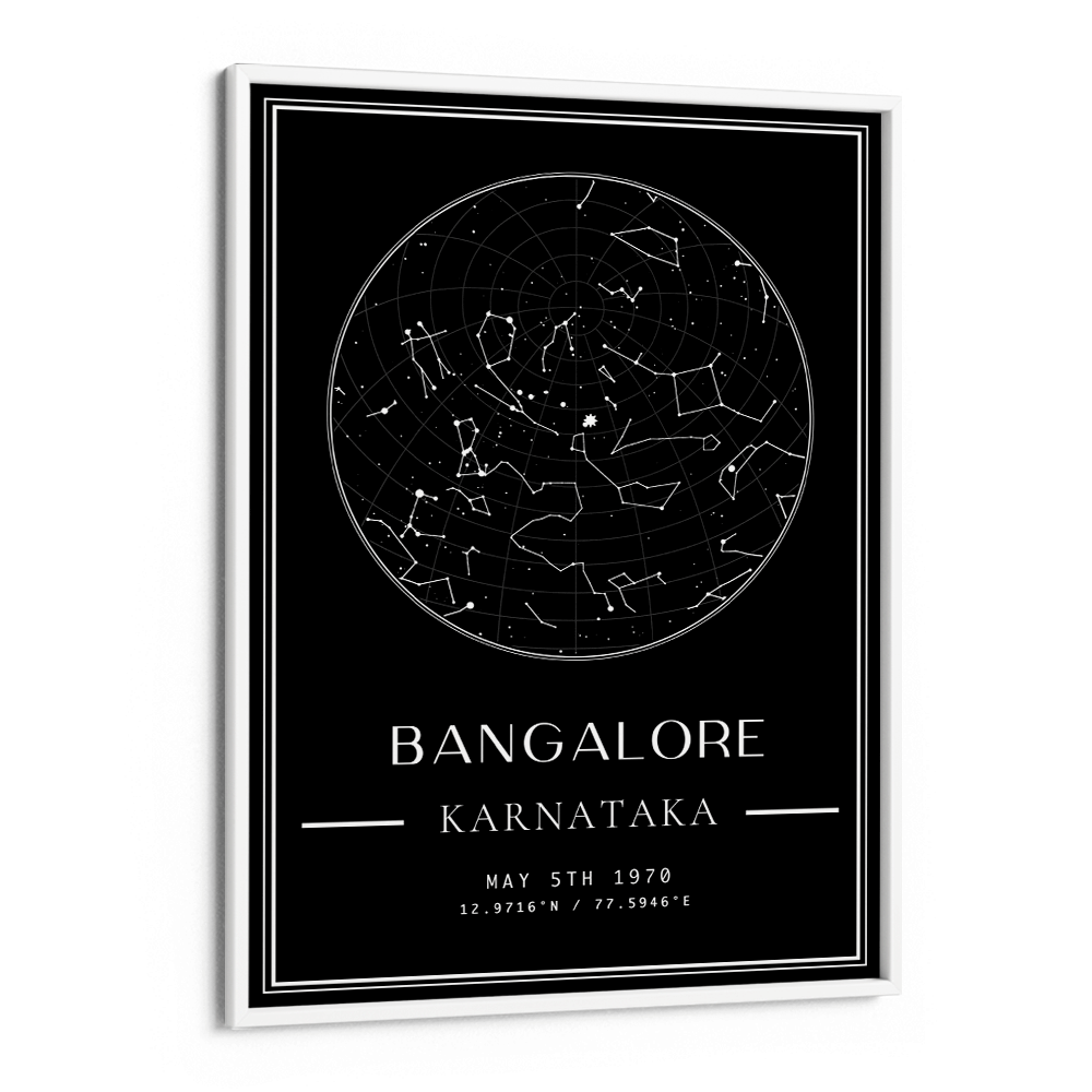 Custom Star Map - Black - Classic Nook At You Matte Paper White Frame