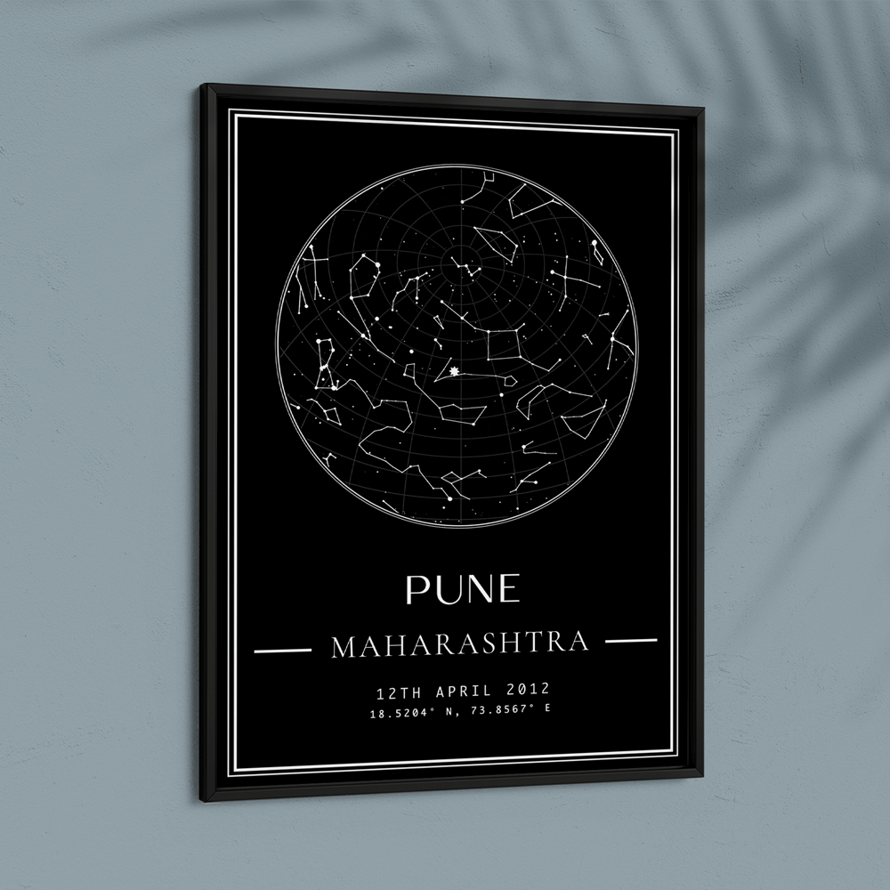 Custom Star Map - Black - Classic Nook At You  