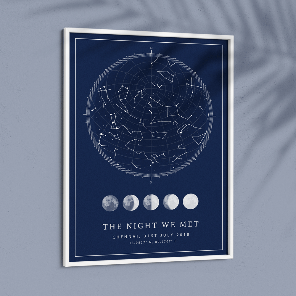 Custom Star Map - Navy Blue - Lunar Nook At You  