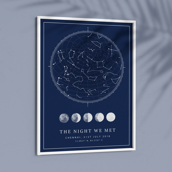 Custom Star Map - Navy Blue - Lunar Nook At You  